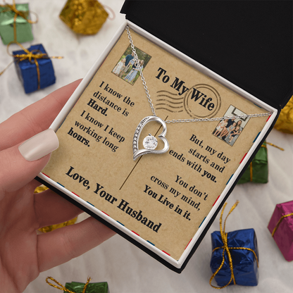 To My Wife Forever Love Necklace With 2 Photos