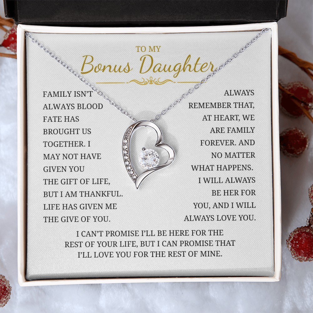To My Bonus Daughter  Forever Love Necklace