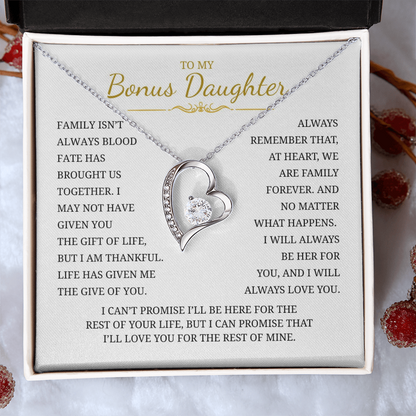 To My Bonus Daughter  Forever Love Necklace