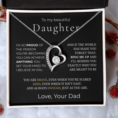 To My Daughter  Forever Love Necklace