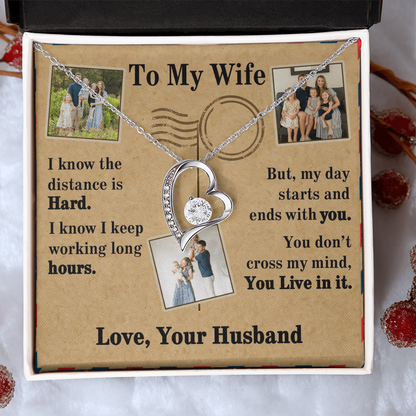 To My Wife Forever Love Necklace With 3 Photos