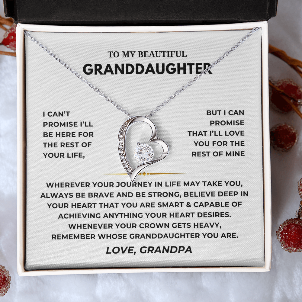 To My Granddaughter  Forever Love Necklace