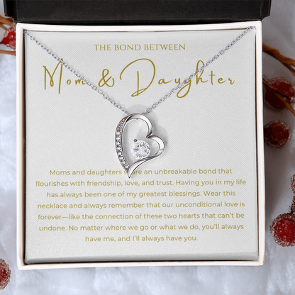 Mom & Daughter Interlocking Hearts Necklace