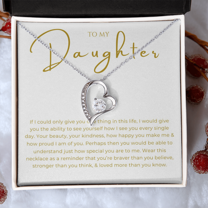 To My Daughter Interlocking Hearts Necklace