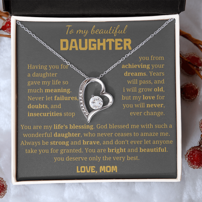 To My Beautiful Daughter  Forever Love Necklace