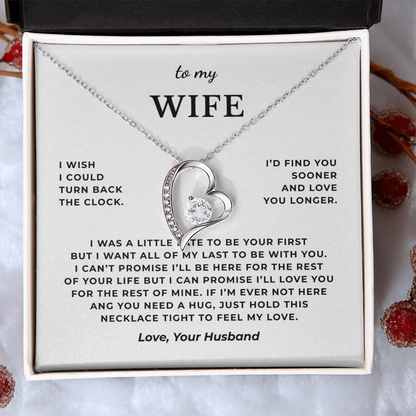 To My Wife Interlocking Hearts Necklace