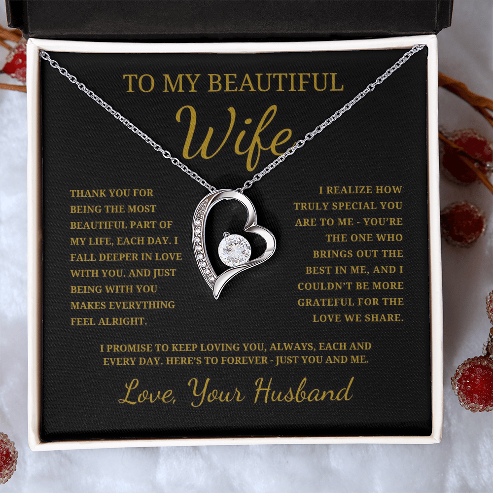 To My Beautiful Wife  Forever Love Necklace