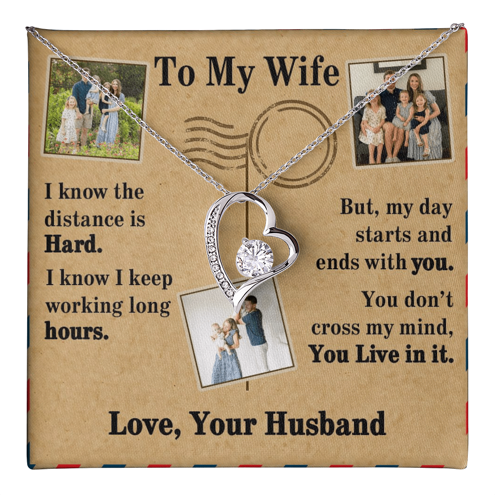 To My Wife Forever Love Necklace With 3 Photos