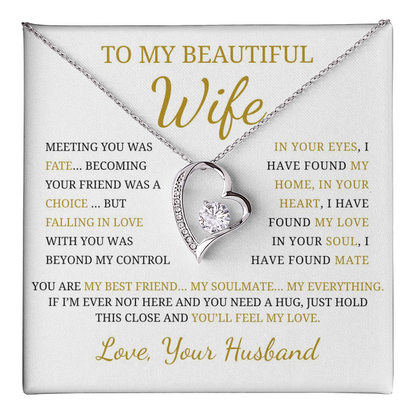 To My Beautiful Wife  Forever Love Necklace