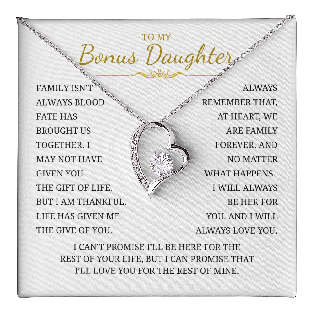 To My Bonus Daughter  Forever Love Necklace