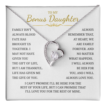 To My Bonus Daughter  Forever Love Necklace