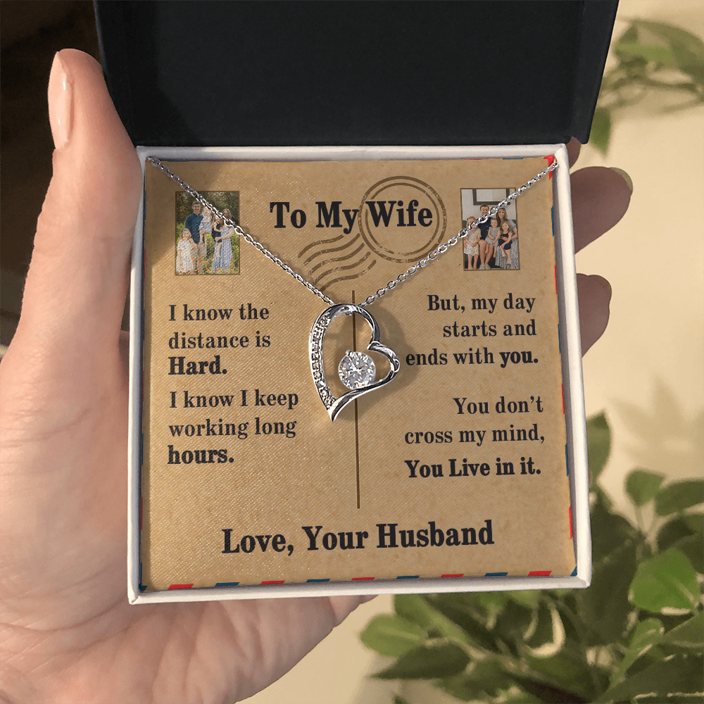 To My Wife Forever Love Necklace With 2 Photos
