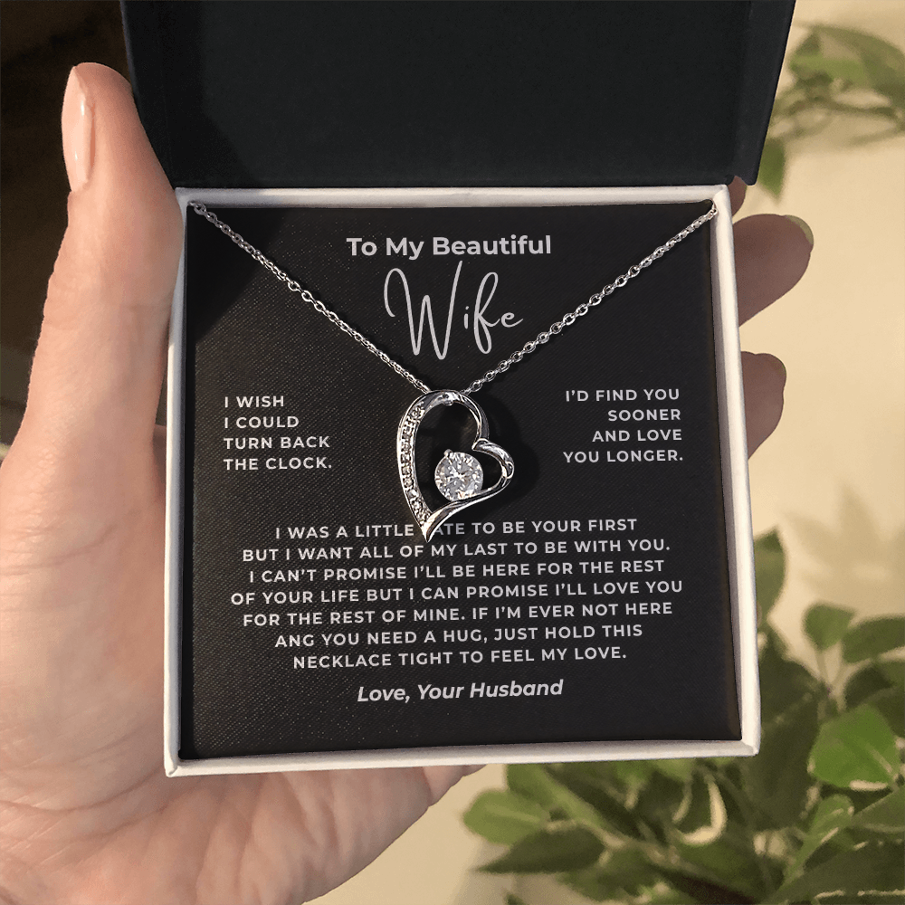 To My Beautiful Wife Interlocking Hearts Necklace
