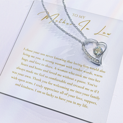 To My Mother In Law Interlocking Hearts Necklace