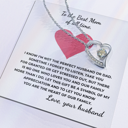 To The Best Mom of All TIme Forever Love Necklace