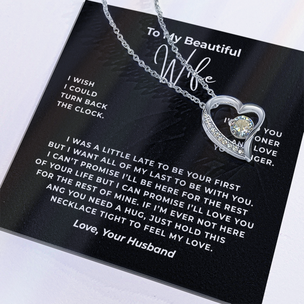 To My Beautiful Wife Interlocking Hearts Necklace