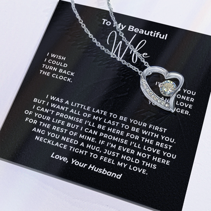 To My Beautiful Wife Interlocking Hearts Necklace