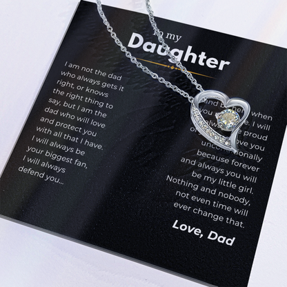 To My Daughter Interlocking Hearts Necklace