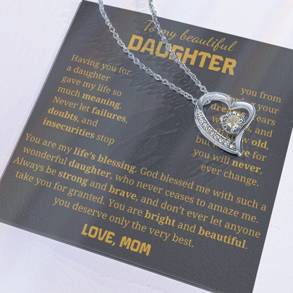 To My Beautiful Daughter  Forever Love Necklace