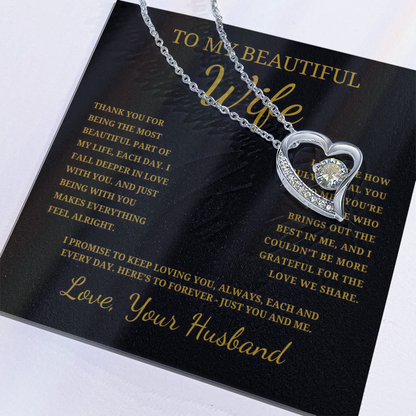 To My Beautiful Wife  Forever Love Necklace