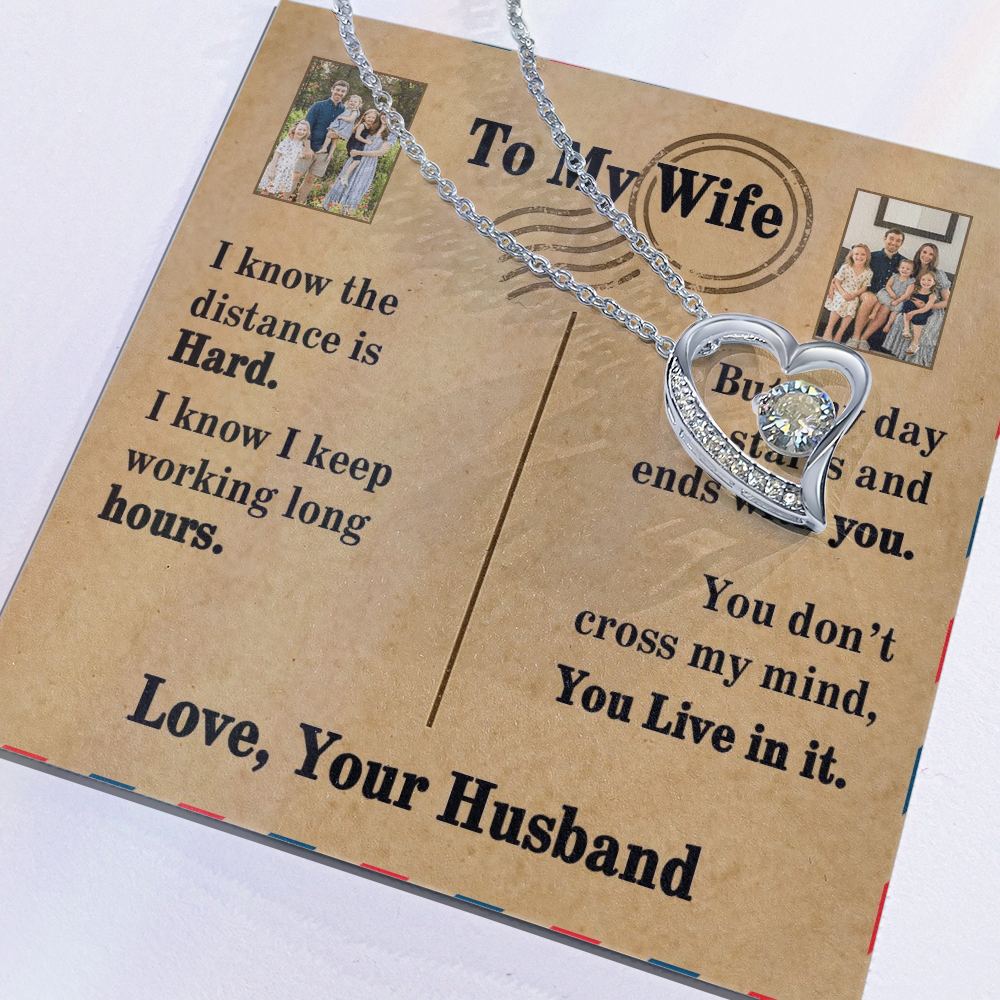 To My Wife Forever Love Necklace With 2 Photos