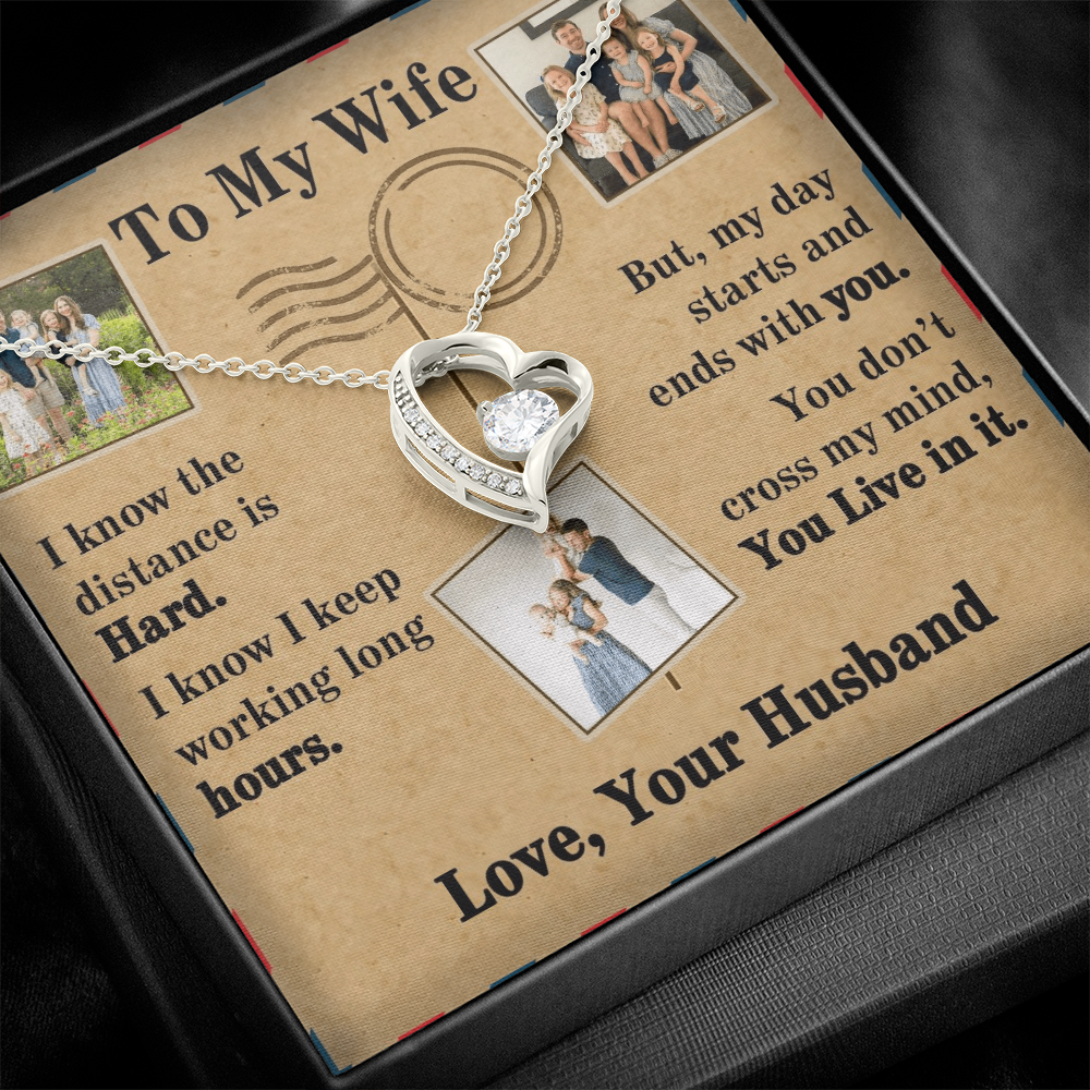 To My Wife Forever Love Necklace With 3 Photos