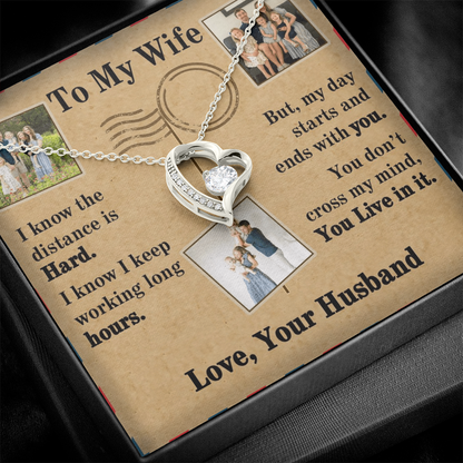 To My Wife Forever Love Necklace With 3 Photos