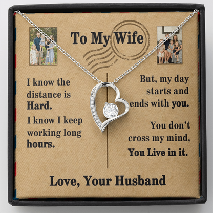To My Wife Forever Love Necklace With 2 Photos