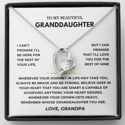 To My Granddaughter  Forever Love Necklace