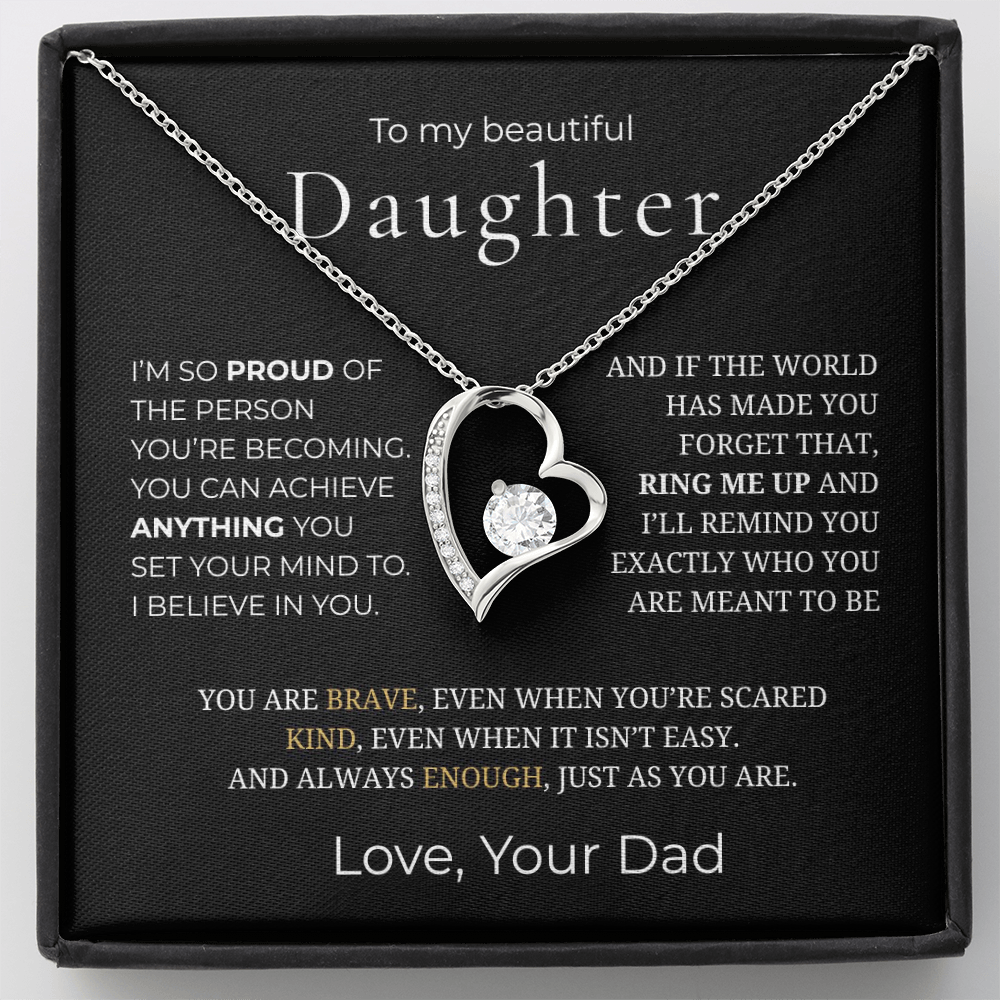 To My Daughter  Forever Love Necklace