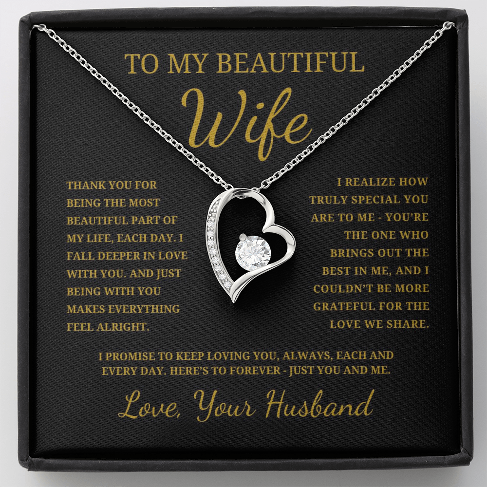 To My Beautiful Wife  Forever Love Necklace