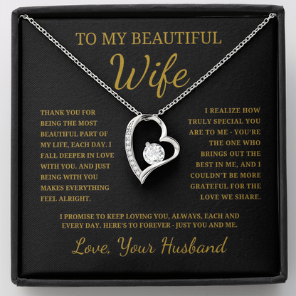 To My Beautiful Wife  Forever Love Necklace