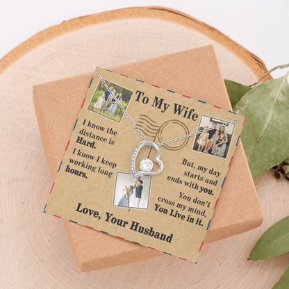 To My Wife Forever Love Necklace With 3 Photos