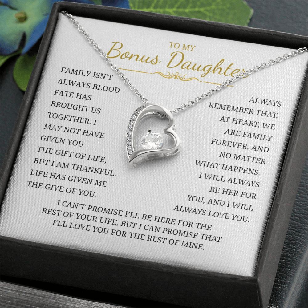 To My Bonus Daughter  Forever Love Necklace
