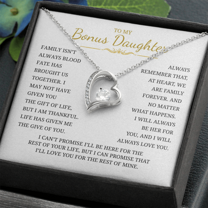 To My Bonus Daughter  Forever Love Necklace