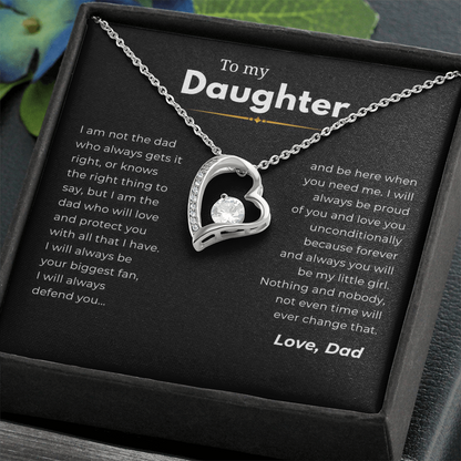 To My Daughter Interlocking Hearts Necklace