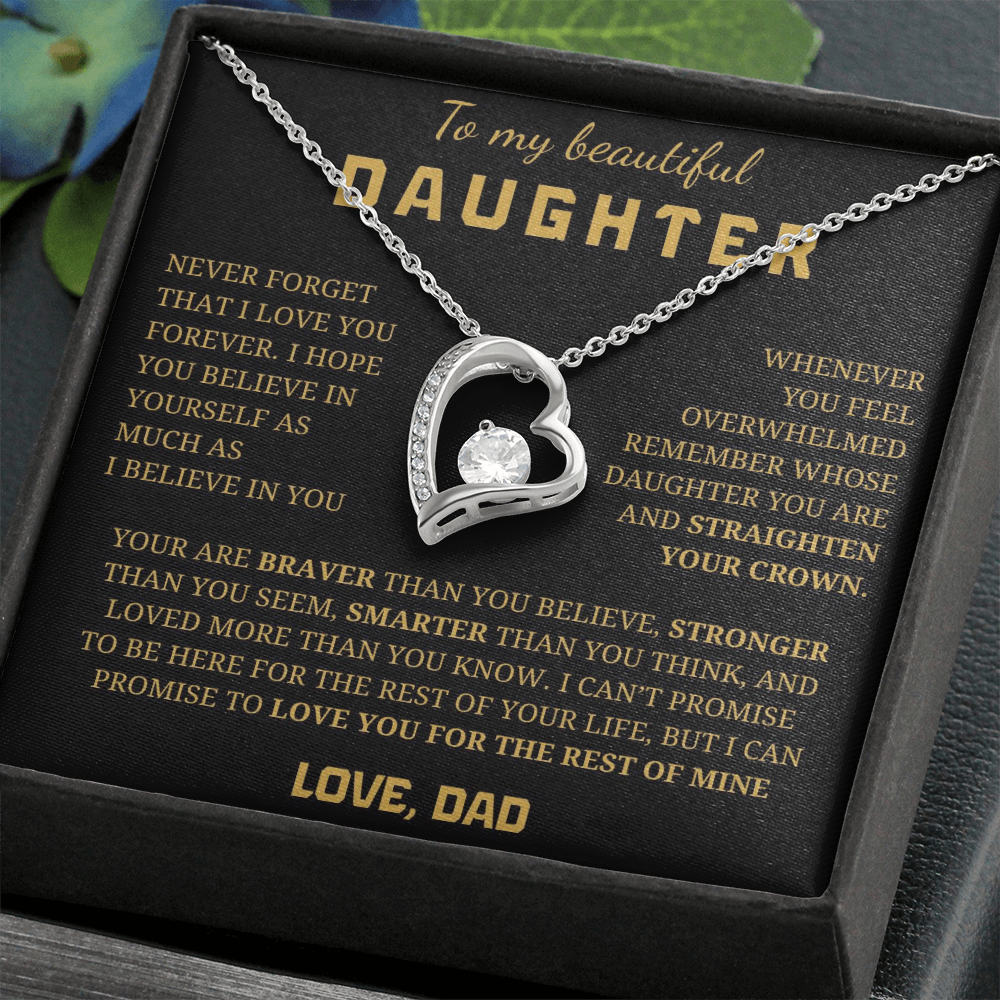 To My Beautiful Daughter  Forever Love Necklace