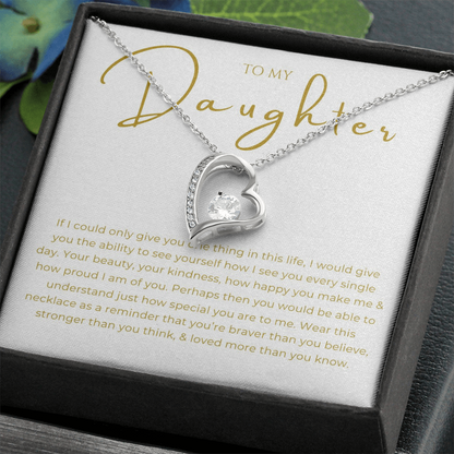 To My Daughter Interlocking Hearts Necklace