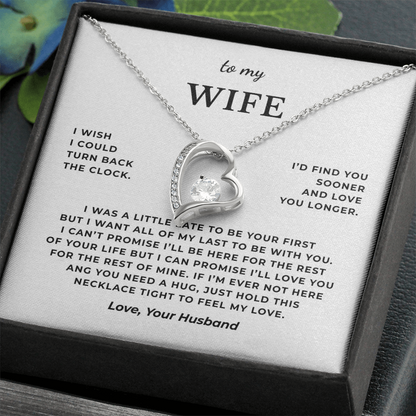 To My Wife Interlocking Hearts Necklace