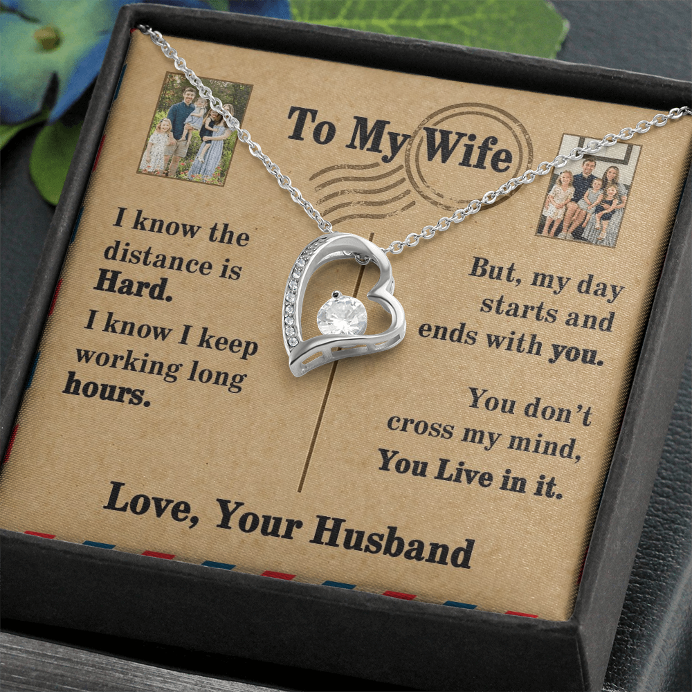 To My Wife Forever Love Necklace With 2 Photos