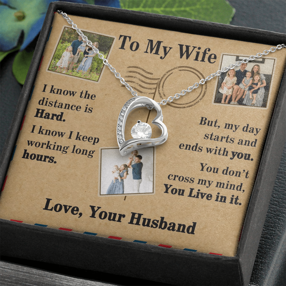 To My Wife Forever Love Necklace With 3 Photos