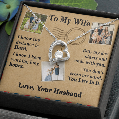 To My Wife Forever Love Necklace With 3 Photos