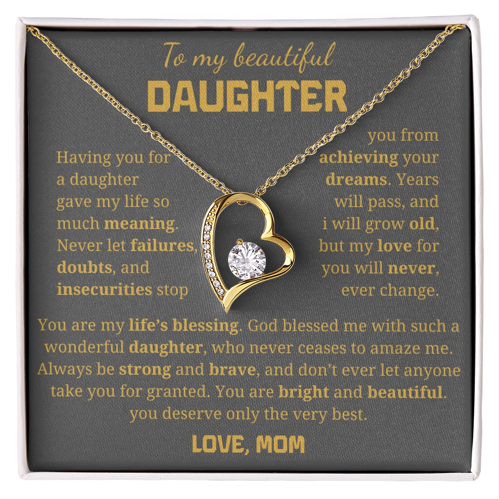 To My Beautiful Daughter  Forever Love Necklace