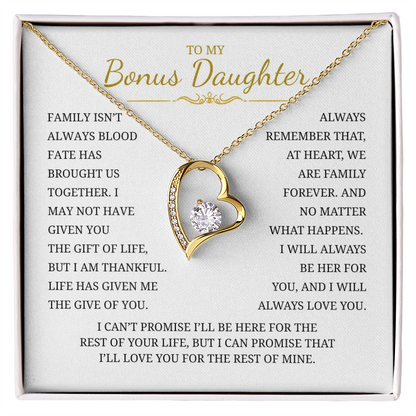 To My Bonus Daughter  Forever Love Necklace