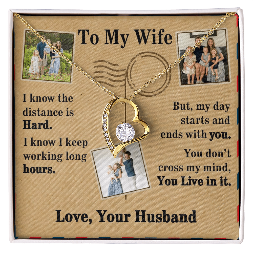 To My Wife Forever Love Necklace With 3 Photos