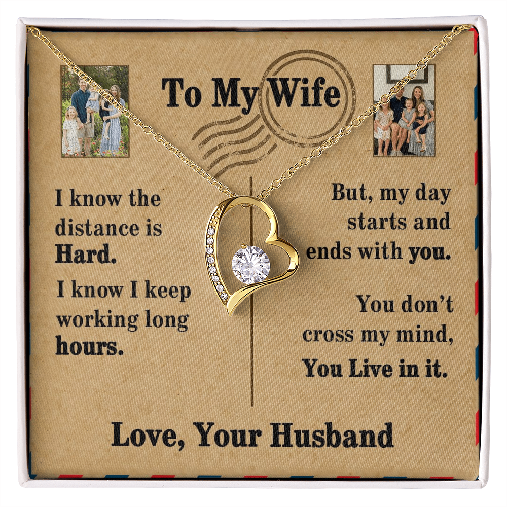 To My Wife Forever Love Necklace With 2 Photos