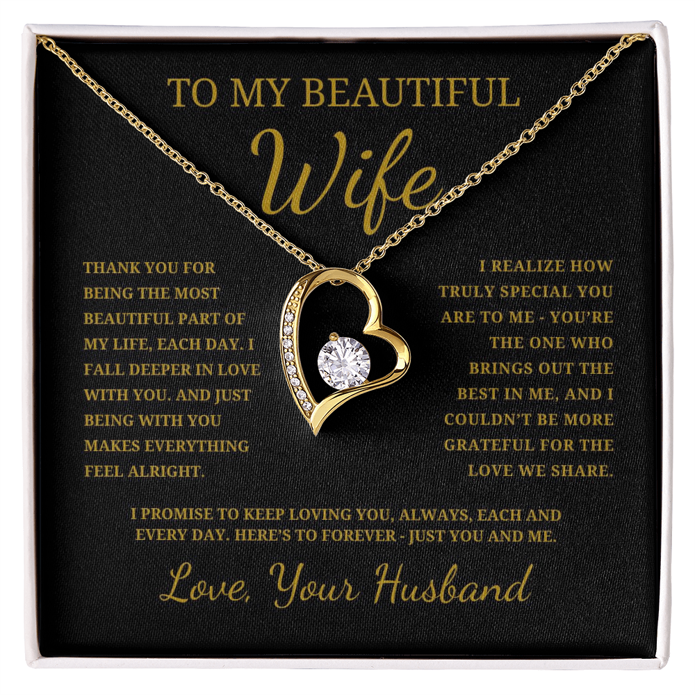 To My Beautiful Wife  Forever Love Necklace