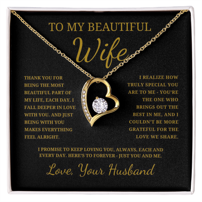 To My Beautiful Wife  Forever Love Necklace