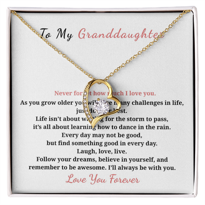 To My Granddaughter  Forever Love Necklace