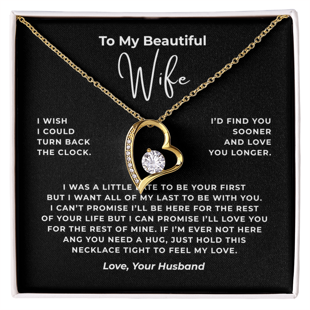 To My Beautiful Wife Interlocking Hearts Necklace